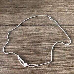 Sterling Sliver and diamonds Love Knot necklace
